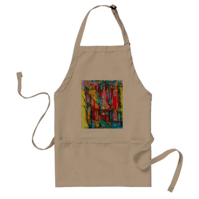 stained glass the fine art of cooking adult apron (Front)