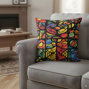 Stained Glass Throw Pillow