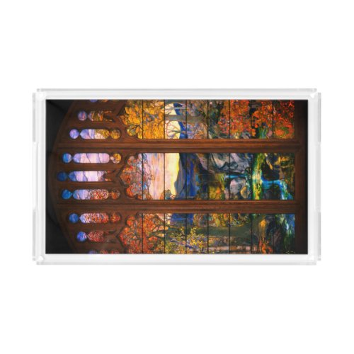Stained glass tiffany look Victorian elegant  Acrylic Tray