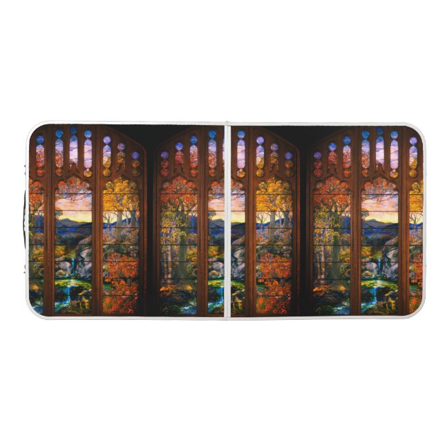 Stained glass tiffany look Victorian elegant  Beer Pong Table (Top)