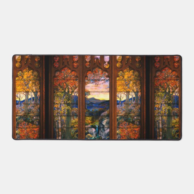 Stained glass tiffany look Victorian elegant  Desk Mat (Front)