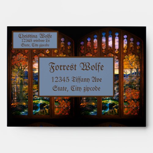Stained glass tiffany look Victorian elegant  Envelope