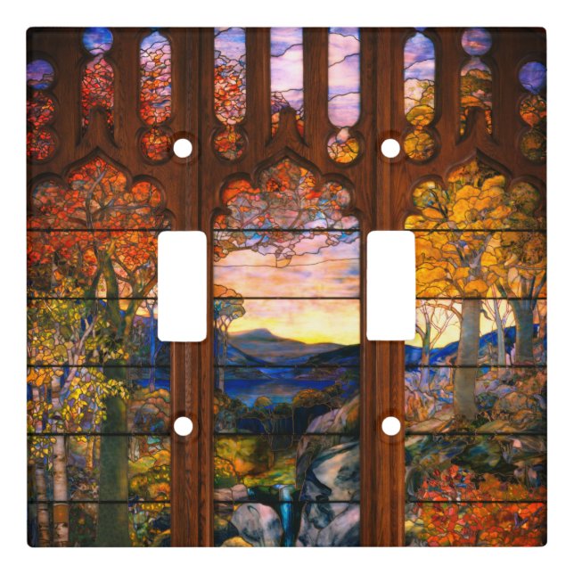 Stained glass tiffany look Victorian elegant  Light Switch Cover (Front)