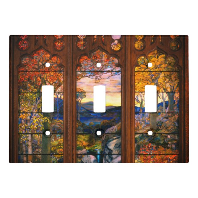 Stained glass tiffany look Victorian elegant  Light Switch Cover (Front)