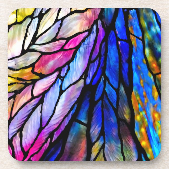 Stained Glass, Tiffany - Style,  Beverage Coaster (Front)