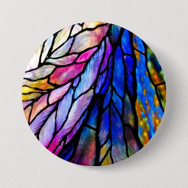 Stained Glass, Tiffany - Style,  Button (Front)