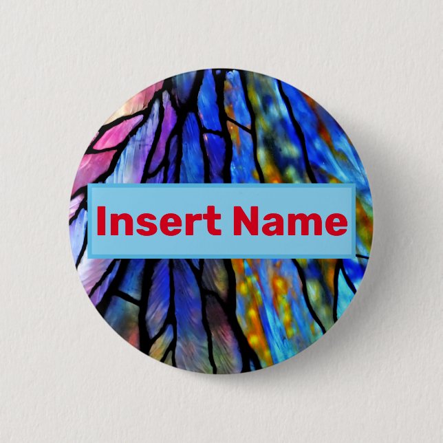 Stained Glass, Tiffany - Style,  Button (Front)