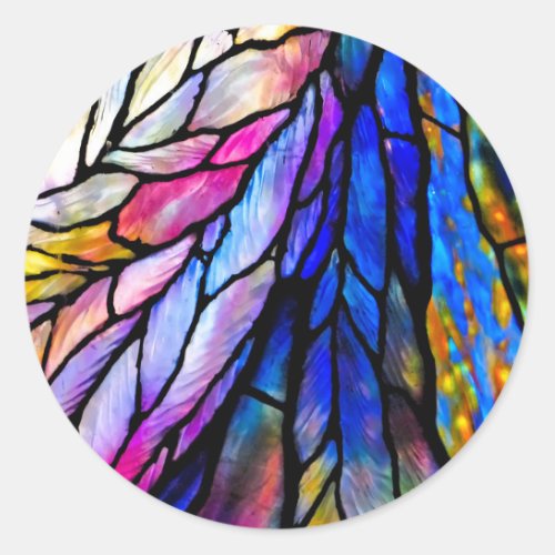 Stained Glass  Tiffany Style Classic Round Sticker