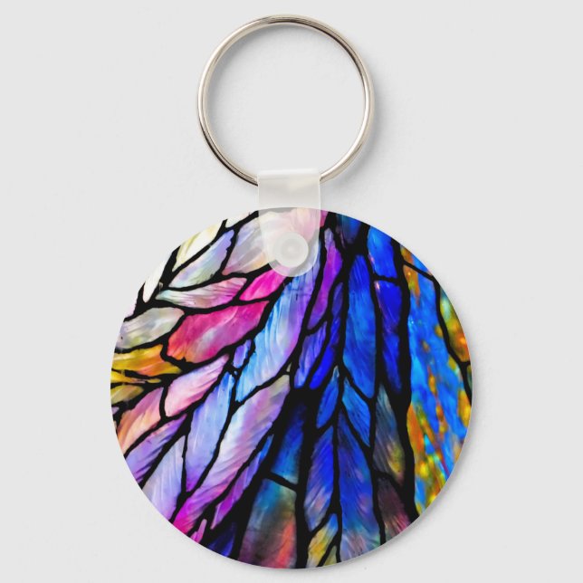Stained Glass, Tiffany - Style,  Keychain (Front)