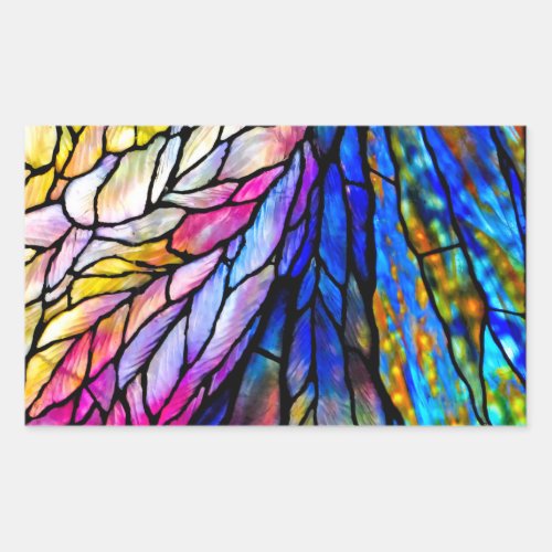 Stained Glass Tiffany _ Style  Rectangular Sticker