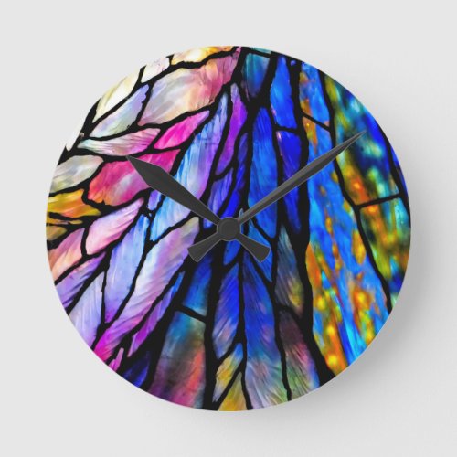 Stained Glass Tiffany _ Style  Round Clock