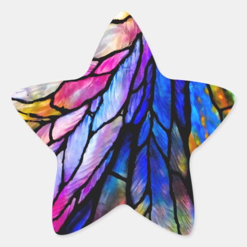 Stained Glass Tiffany _ Style  Star Sticker