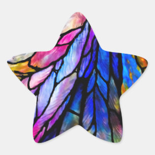 Stained Glass, Tiffany - Style, Star Sticker