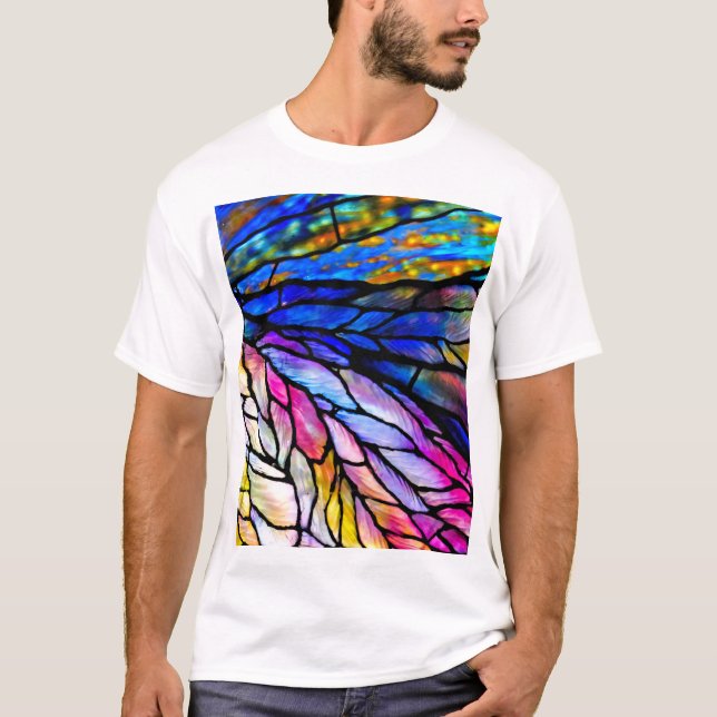 Stained Glass, Tiffany - Style,  T-Shirt (Front)