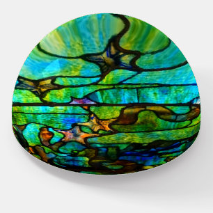 Stained glass tiffany window starfish sea paperweight
