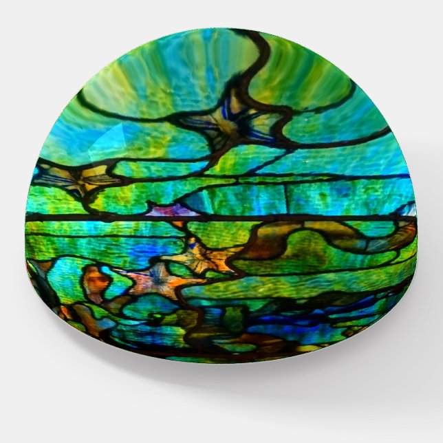 Stained glass tiffany window starfish sea paperweight (Angled)