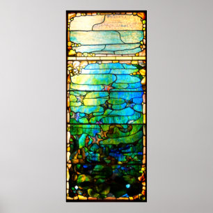 Stained glass tiffany window starfish sea poster