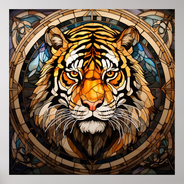 Stained Glass Tiger Poster (Front)