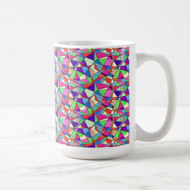 "Stained Glass Tiled" Abstract Design Mug (Right)