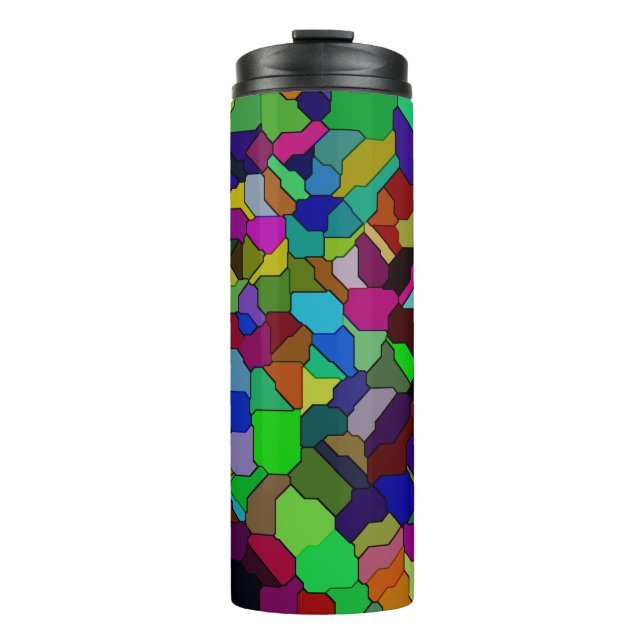 Stained Glass Tilted Tile Thermal Tumbler (Front)