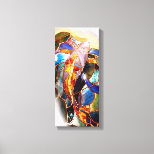 Stained Glass Traditional Koi Fish Art Canvas