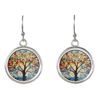 Stained Glass Tree Earrings by SharonCullars at Zazzle