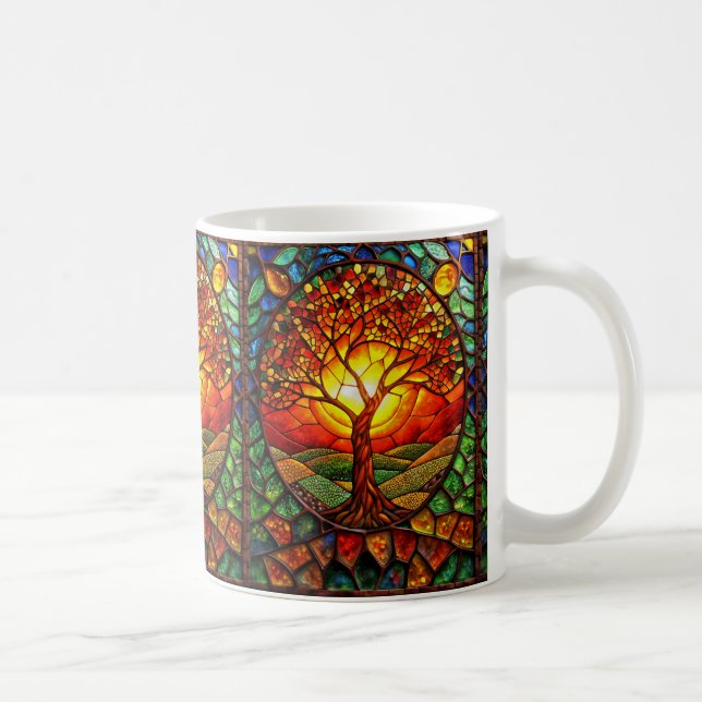 Stained Glass Tree Of Life Coffee Mug (Right)