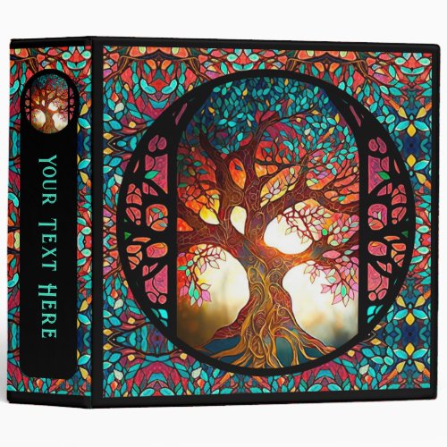 Stained Glass Tree of Light 3 Ring Binder