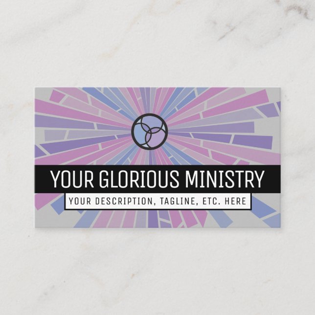 Stained Glass Trinity & Jesus Fish Business Card (Front)