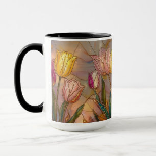 Stained Glass Tulip Mug: Floral Art Mug