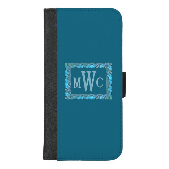 Stained-Glass Turquoise-MWC iPhone Wallet Case (Front)