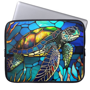 Stained Glass Turtle Laptop Bag