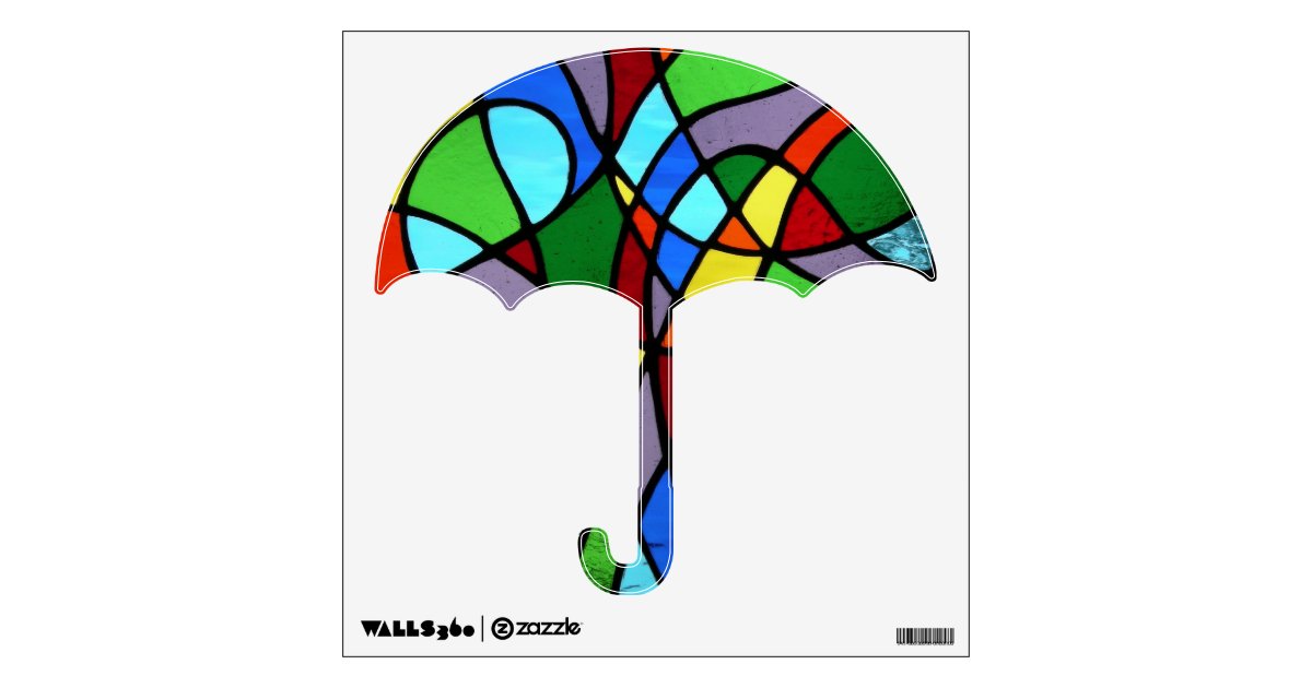 Stained glass Umbrella wall decal Zazzle