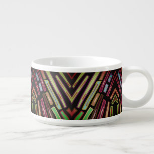 Stained Glass Vibe Colorful Jewels Pattern Bowl