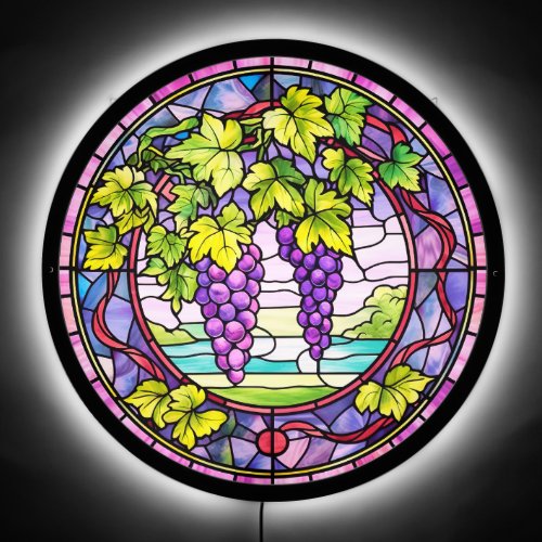 Stained Glass Vineyard Illuminated Sign