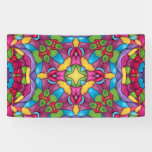 Stained Glass Vintage Purple Kaleidoscope Banner