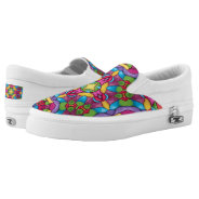 Stained Glass Vintage Purple Kaleidoscope Slip-on Sneakers at Zazzle