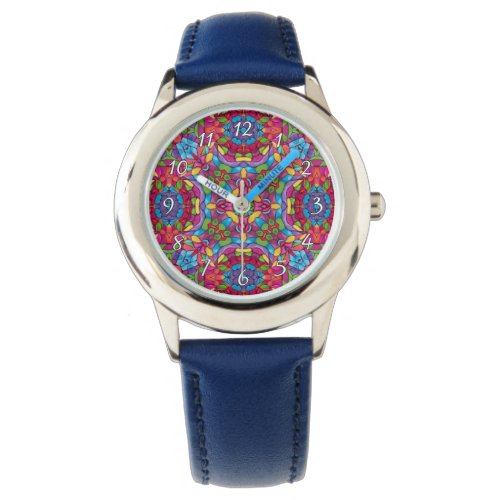 Stained Glass Vintage Purple Kaleidoscope Watch