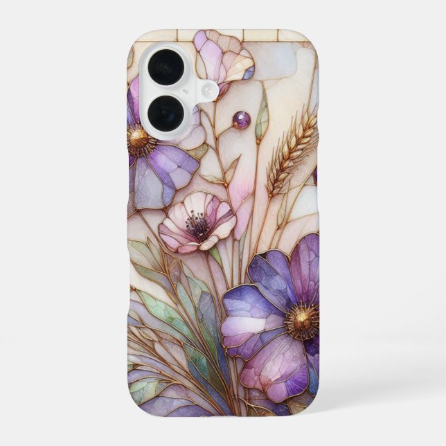Stained glass violet flower iPhone case (Back)