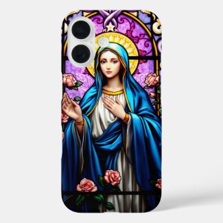 Stained Glass Virgin Mary Catholic Christian