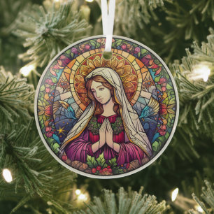 Stained Glass Virgin Mary Ornament