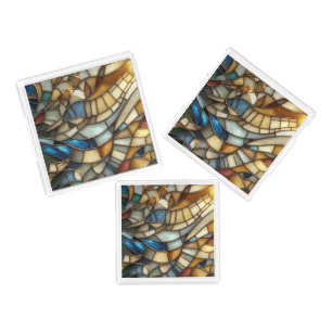 Stained Glass Waves Acrylic Tray