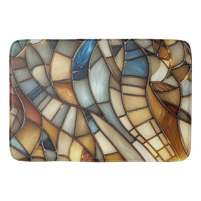 Stained Glass Waves Bath Mat (Front)
