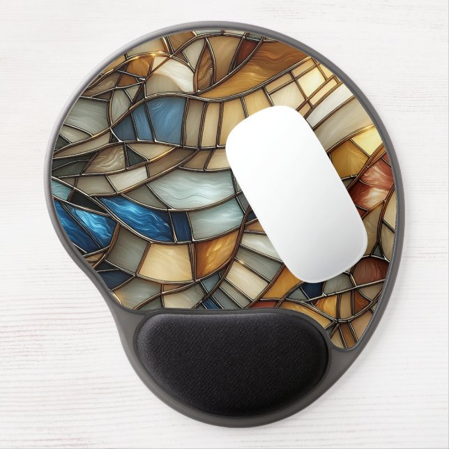 Stained Glass Waves Gel Mouse Pad (Left Side)
