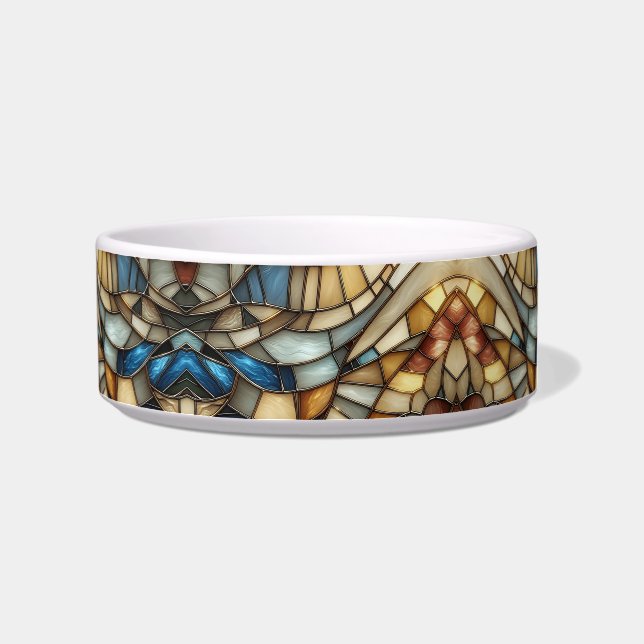 Stained Glass Waves Pet Bowl (Right)
