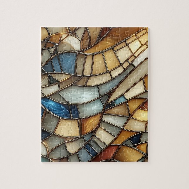 Stained Glass Waves Puzzle (Vertical)