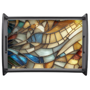 Stained Glass Waves Serving Tray
