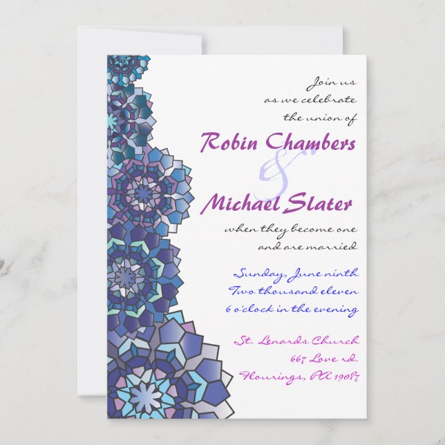 Stained Glass Wedding Invitation Invite (Front)