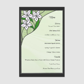 Stained Glass Wedding Menu Card