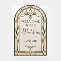 Stained Glass Welcome Sign